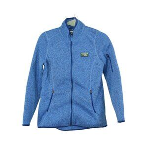 L.L. Bean Sweater Fleece Full Zip Jacket Deep Glacier Blue Size Medium